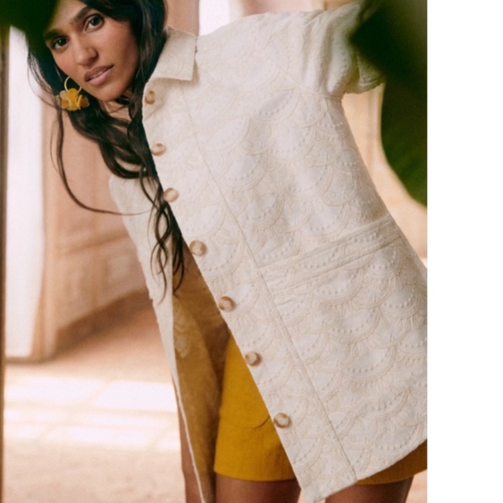 Sezane Cream Textured Jacket - Picture 16 of 16